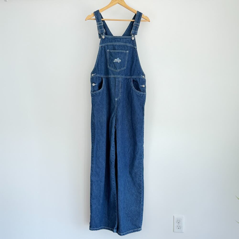 Vintage Denim Overalls Womens Medium Bib Dungarees Baggy Y2K Skater Retro